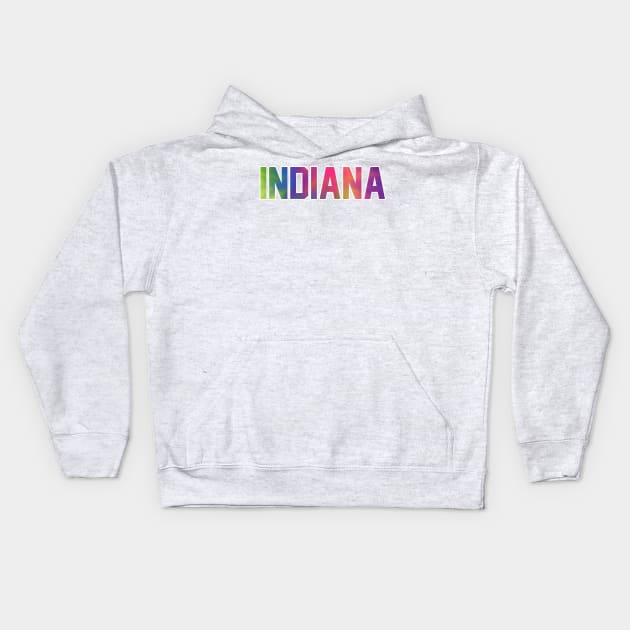 Indiana Tie Dye Jersey Letter Kids Hoodie by maccm